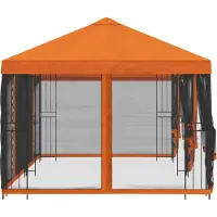 vidaXL Paviljoen met zijwanden 6 x 3 m Oranje Polyester en Staal 190
