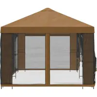 vidaXL Tuin gazebo met zijwanden 6 x 3 m Beige Polyester en Staal