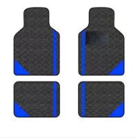 Happiq Auto Vloermatten – Voor auto’s / universeel gebruik – Volledige set / accessoires – Zwart & Blauw, tapijt