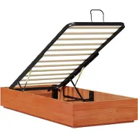 vidaXL Ottoman bedframe met opbergruimte Wasbruin 90 x 200 cm