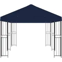vidaXL Tuinpaviljoen 6 x 3 m Blauw Polyester en Staal 190 gsm
