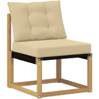 vidaXL Buiten Midden Sofa Massief acaciahout en Textilene-stof Wit