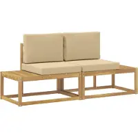 vidaXL Buiten eindsofa met kussen 2 Stuk Wit Massief Acacia Hout