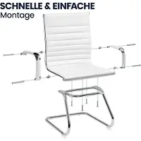 Glamour Moderne Cantilever Eetkamerstoelen Set van 4 met Armleuning – PU Leder, Chrome Frame, 58,5 × 57,5 × 88 cm – Comfortabele Keuken- en Woonkamerstoelen