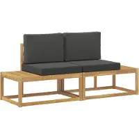 vidaXL Buiten eindsofa met kussen 2 Stuk Wit Massief Acacia Hout