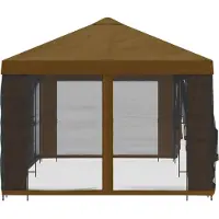 vidaXL Tuin gazebo met zijwanden 6 x 3 m Taupe Polyester en Staal
