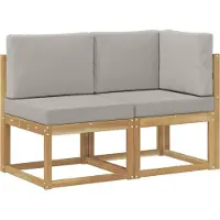 vidaXL Outdoor Midden- en Hoekbank 2 Stuk Wit Massief Acacia Hout