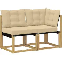 vidaXL 2 st Outdoor Midden- en Hoekbank Wit