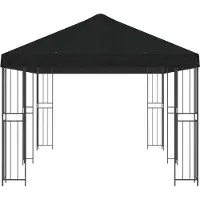 vidaXL Paviljoen met zijwanden 6 x 3 m Zwart Polyester en Staal 190