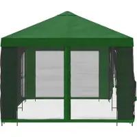 vidaXL Tuin gazebo met zijwanden 6 x 3 m Groen Polyester en Staal