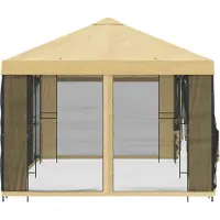 vidaXL Tuin gazebo met zijwanden 6 x 3 m Crèmekleurig