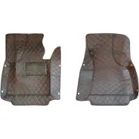 Happiq Auto Vloermat – Voor 2003-2013 2-zit Auto – Zwart Rood – Auto Interieur Tapijten – Decoratie – 127 cm x 63,5 cm