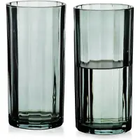 Mondex ELISE STRIPES Serie - Longdrinkglas - 360ml - Groen - Set van 4