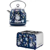 VQ by VQ Keuken Set – Dome Waterkoker 1,7L & 4-Sleuven Broodrooster – Elveden Marine – Luxe Design Ontbijtset
