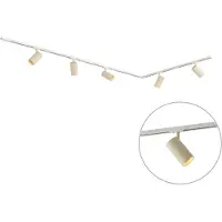 QAZQA Modern railsysteem met 5 spots wit met beige 1-fase GU10 70mm - Iconic Jeana Luxe