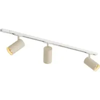 QAZQA Modern railsysteem met 3 spots wit met beige 1-fase GU10 70mm - Iconic Jeana Luxe