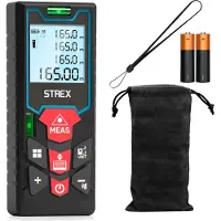 Strex Laser Afstandsmeter 60m - Lasermeter - IP54 Water- en Stofbescherming - Zwart