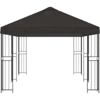 vidaXL Paviljoen met zijwanden 6 x 3 m Antracietkleurig
