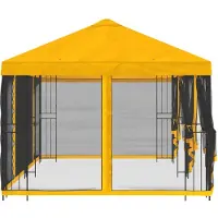 vidaXL Paviljoen met zijwanden 6 x 3 m Geel Polyester en Staal 190 gsm