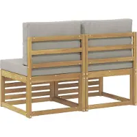 vidaXL 2 Stuk Buiten Midden Sofa Massief Acacia Hout Wit
