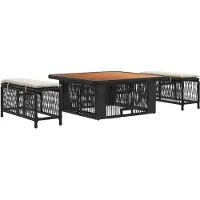 vidaXL Tuinset, 3-delig, beige en crème, van polyrotan