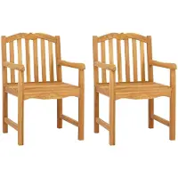vidaXL Handgecarveste Rozenstoel 2 pcs Naturel Massief Teakhout