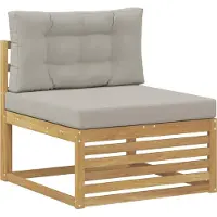 vidaXL Buiten bank set 4 st Wit en Lichtgrijs Polyester