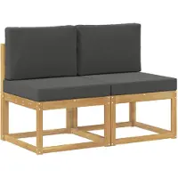 vidaXL 2 Stuk Buiten Midden Sofa Massief Acacia Hout Wit