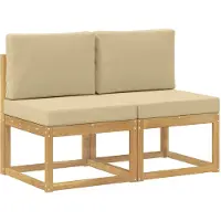 vidaXL 2 Stuk Buiten Midden Sofa Massief Acacia Hout Wit
