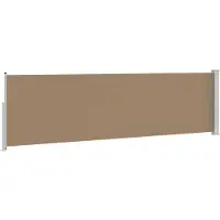 vidaXL Uittrekbaar Zijscherm 117 x 600 cm Polyester Rechthoekig Taupe