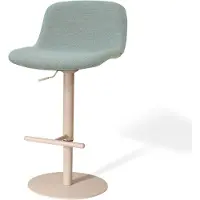 Nolon Niva-Mats Draaibare Tulp Barkruk Saliegroen - Verstelbaar - Beige Onderstel - Stoffen - Modern -Barstoel