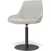 Nolon Niva-Isa Draaibare Tulp Eetkamerstoel Beige Gemêleerd - Mat Zwart Onderstel - Stoffen - Scandinavisch