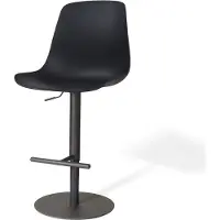 Nolon Niva-Liv Draaibare Tulp Barkruk Zwart Met Naturelbeige Zitkussen - Verstelbaar - Mat Zwart Onderstel - Barstoel - Comfortabel
