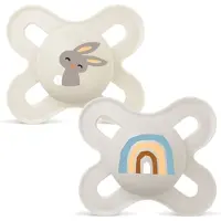 Mam Original Start Silikon Fopspeen 0-2 Mnd Beige 2 Stuks