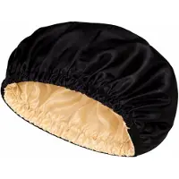 Haibu Essentials Bonnet Zwart - Satijnen Slaapmuts - Satijnen Bonnet - Silk Bonnet - Zijden Bonnet