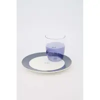 Zusss Set Van Een Ontbijtbordje Enjoy En Drinkglas Smile In Het Blauw - Verjaardag - Cadeau Keramiek White / Blue