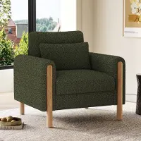 STILVORA Sessel - 87x83x88,5 cm - Loungesessel Met Halbfestes Kissen - Weich En Stijlvol Voor Woonkamer Of Slaapkamer - Massief Hout - Groen