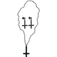 EtNox - Gothic Halsketting - Black Cross Bundle - zwart - Maat Standard