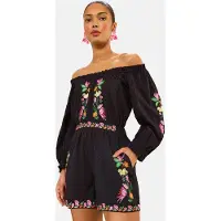 Love & roses Jumpsuit lichtgroen / donkergroen / rosa / zwart
