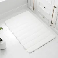 Unyqoos Ultrazachte witte badmat van traagschuim met antislip en snelle absorptie