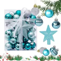 Unyqoos Set van 30 lichte en glanzende kerstballen voor binnen en buiten decoratie