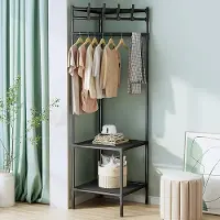 Unyqoos Ruimtebesparend hoekgarderobe rek met metalen kledingstang en haken