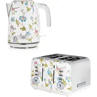 VQ by VQ Keuken Set – Jug Waterkoker 1,7L & 4-Sleuven Broodrooster – Elveden Wit – Luxe Design Ontbijtset