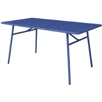 Vente-unique Tuintafel MIRMANDE - Metaal - D160 cm - Donkerblauw