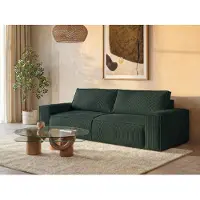 Vente-unique Vierzitsslaapbank AMELIA van - Ribfluweel - Spargroen