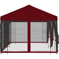 vidaXL Paviljoen met zijwanden 6 x 3 m Bordeauxrood Polyester en Staal