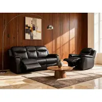 Vente-unique Relaxfauteuil EVASION van leer - zwart
