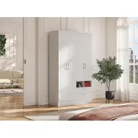 Vente-unique Kast ODILON - 4 deuren en 2 laden - L120 cm - Wit