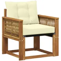vidaXL Buiten Midden Sofa Massief Acaciahout en Textilene Naturel