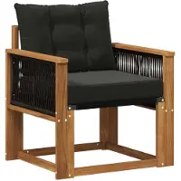 vidaXL Buiten Midden Sofa Massief Acaciahout en Textilene Naturel